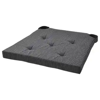 Justina chair pad, black, 42/35x40x4 cm