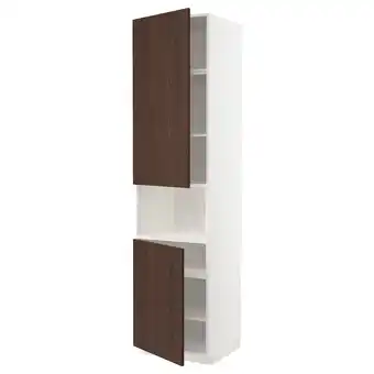 IKEA Metod high cab f micro w 2 doors/shelves, white/sinarp brown, 60x60x240 cm offer