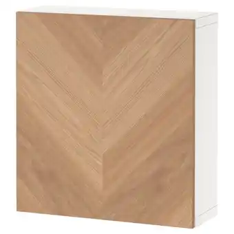 IKEA Bestå shelf unit with door, white/hedeviken oak veneer, 60x22x64 cm offer