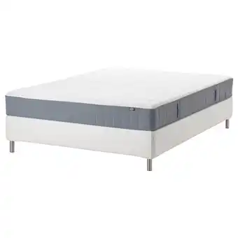 Espevär/vesteröy divan bed, white/firm light blue, queen