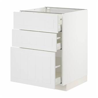 IKEA Metod / maximera base cabinet with 3 drawers, white/stensund white, 60x60x80 cm offer