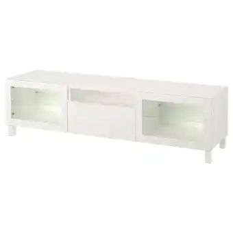 IKEA Bestå tv bench, lappviken/sindvik white clear glass, 180x42x48 cm offer