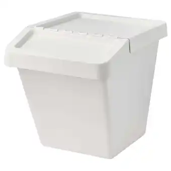IKEA Sortera waste sorting bin with lid, white, 60 l offer