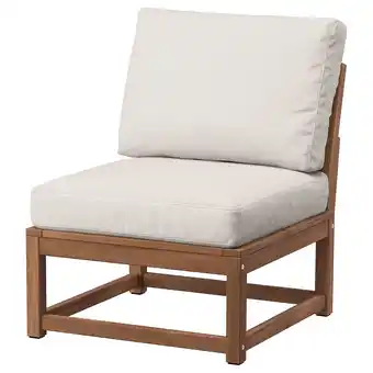 Nämmarö easy chair, outdoor, light brown stained/frösön/duvholmen beige