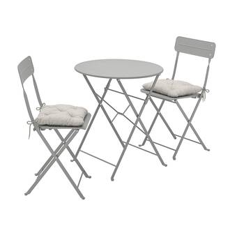 IKEA Sundsö table+2 chairs, outdoor, grey/kuddarna grey offer