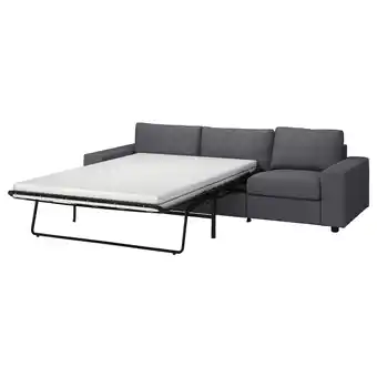 Vimle 3-seat sofa-bed, with wide armrests/gunnared medium grey