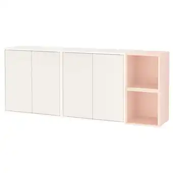 Eket wall-mounted cabinet combination, white/pale pink, 175x35x70 cm