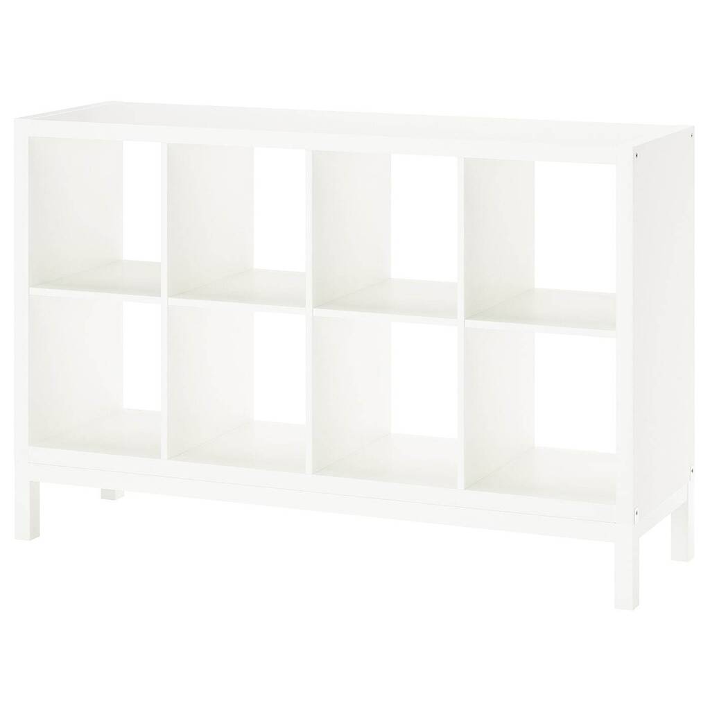 Kallax shelving unit with underframe, white/white, 147x94 cm offer at IKEA
