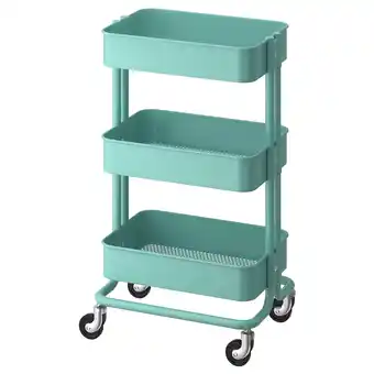 Råskog trolley, turquoise, 35x45x78 cm