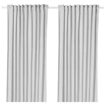 Hannalill curtains, 1 pair, grey, 145x250 cm