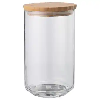 IKEA Eklatant jar with lid, clear glass/bamboo, 1.1 l offer