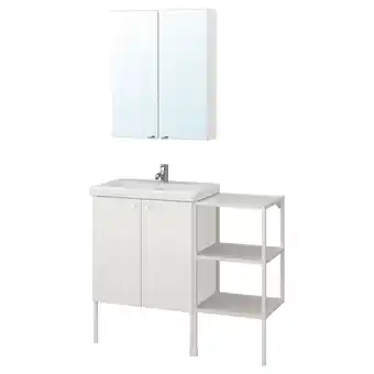 IKEA Enhet / tvällen bathroom furniture, set of 14, white/pilkån tap, 102x43x87 cm offer