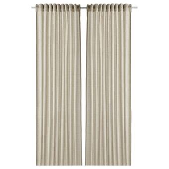 IKEA Hannalill curtains, 1 pair, light olive-green, 145x250 cm offer