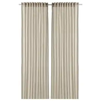 Hannalill curtains, 1 pair, light olive-green, 145x250 cm