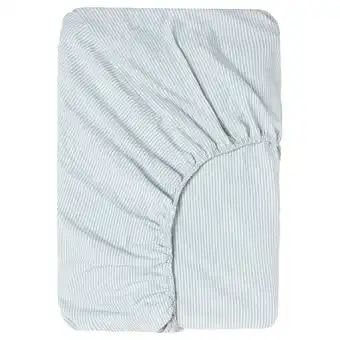 IKEA Bergpalm fitted sheet, blue/stripe, king offer