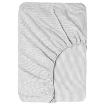 Bergpalm fitted sheet, grey/stripe, king