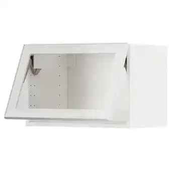 IKEA Metod wall cab horiz gls door w push-open, white/hejsta white clear glass, 60x37x40 cm offer