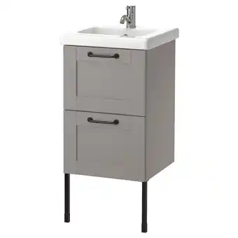 IKEA Enhet / tvällen wash-stand with 2 drawers, grey frame/grey pilkån tap, 44x43x87 cm offer