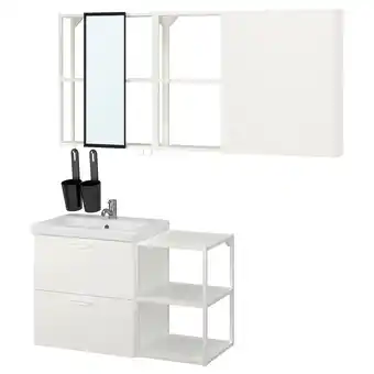IKEA Enhet / tvällen bathroom furniture, set of 18, white/pilkån tap, 102x43x65 cm offer