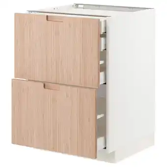 Metod / maximera base cb 2 frnts/2 low/1 md/1 hi drw, white/fröjered light bamboo, 60x60x80 cm