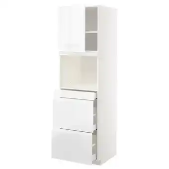 IKEA Metod / maximera hi cab f micro combi w door/3 drwrs, white/voxtorp high-gloss/white, 60x60x200 cm offer