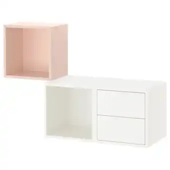 Eket wall-mounted storage combination, pale pink/white, 105x35x70 cm