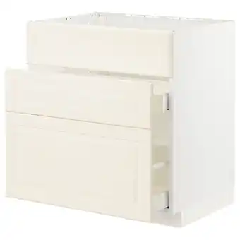 IKEA Metod / maximera base cab f sink+3 fronts/2 drawers, white/bodbyn off-white, 80x60x80 cm offer