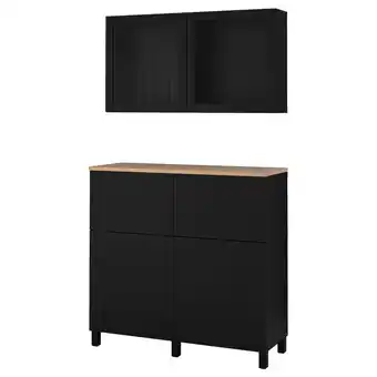 IKEA Bestå storage combination w doors/drawers, black-brown lappviken/sindvik/stubbarp black-brown clear glass, 120x42x240 cm offer