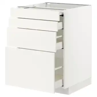 Metod / maximera bc w pull-out work surface/3drw, white/veddinge white, 60x60x80 cm