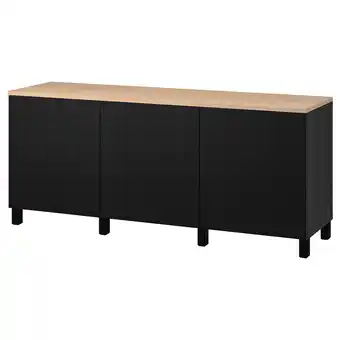 Bestå storage combination with doors, black/lappviken/stubbarp black, 180x42x76 cm