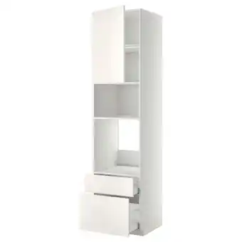 IKEA Metod / maximera high cab f oven/micro w dr/2 drwrs, white/veddinge white, 60x60x240 cm offer
