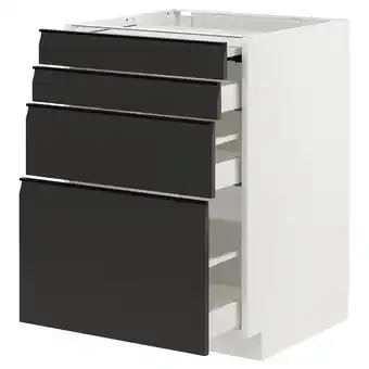 IKEA Metod / maximera bc w pull-out work surface/3drw, white/upplöv matt anthracite, 60x60x80 cm offer