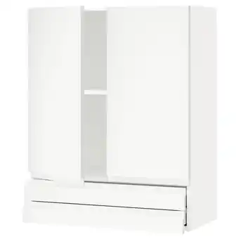 IKEA Metod / maximera wall cabinet w 2 doors/2 drawers, white/voxtorp matt white, 80x37x100 cm offer