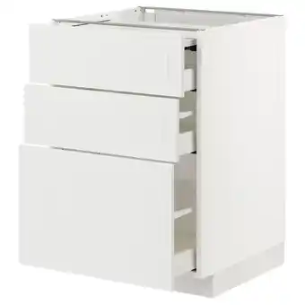 Metod / maximera bc w pull-out work surface/3drw, white/stensund white, 60x60x80 cm