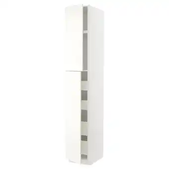 IKEA Metod / maximera hi cab w 2 doors/4 drawers, white/vallstena white, 40x60x240 cm offer