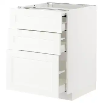 IKEA Metod / maximera bc w pull-out work surface/3drw, white enköping/white wood effect, 60x60x80 cm offer