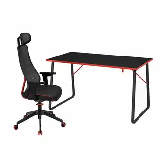 Huvudspelare / matchspel gaming desk and chair, black