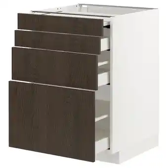 IKEA Metod / maximera bc w pull-out work surface/3drw, white/sinarp brown, 60x60x80 cm offer