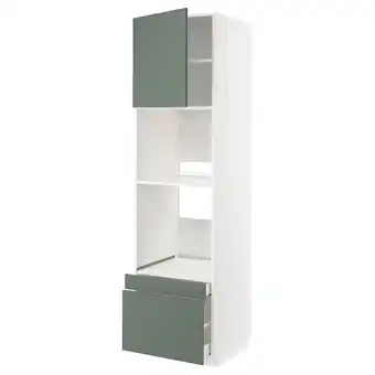 IKEA Metod / maximera hi cab f ov/combi ov w dr/2 drwrs, white/bodarp grey-green, 60x60x220 cm offer