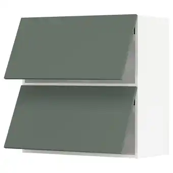 IKEA Metod wall cab horizo 2 doors w push-open, white/bodarp grey-green, 80x37x80 cm offer