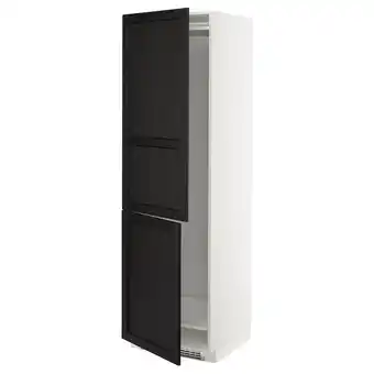 IKEA Metod hi cab f fridge or freezer w 2 drs, white/lerhyttan black stained, 60x60x200 cm offer