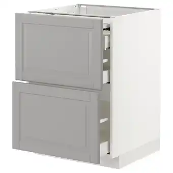 Metod / maximera bc w pull-out work surface/3drw, white/bodbyn grey, 60x60x80 cm