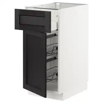IKEA Metod / maximera base cab w wire basket/drawer/door, white/lerhyttan black stained, 40x60x80 cm offer