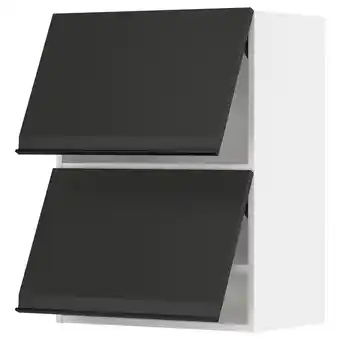 IKEA Metod wall cab horizo 2 doors w push-open, white/upplöv matt anthracite, 60x37x80 cm offer