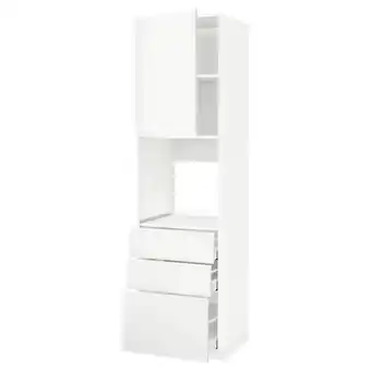 IKEA Metod / maximera high cab f oven w door/3 drawers, white/voxtorp matt white, 60x60x220 cm offer