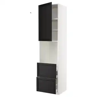 IKEA Metod / maximera high cabinet f oven+door/2 drawers, white/lerhyttan black stained, 60x60x240 cm offer