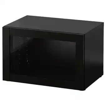 IKEA Bestå shelf unit with glass door, black-brown/sindvik black-brown clear glass, 60x42x38 cm offer