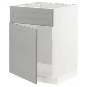 IKEA Metod base cabinet f sink w door/front, white/bodbyn grey, 60x60x80 cm offer