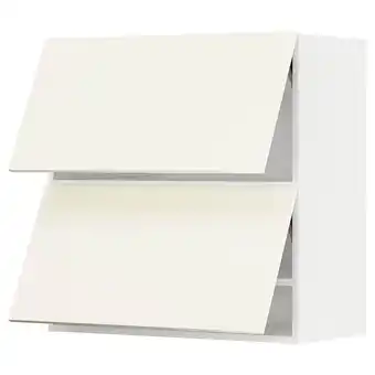 IKEA Metod wall cabinet horizontal w 2 doors, white/vallstena white, 80x37x80 cm offer