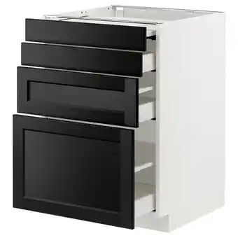 IKEA Metod / maximera bc w pull-out work surface/3drw, white/lerhyttan black stained, 60x60x80 cm offer